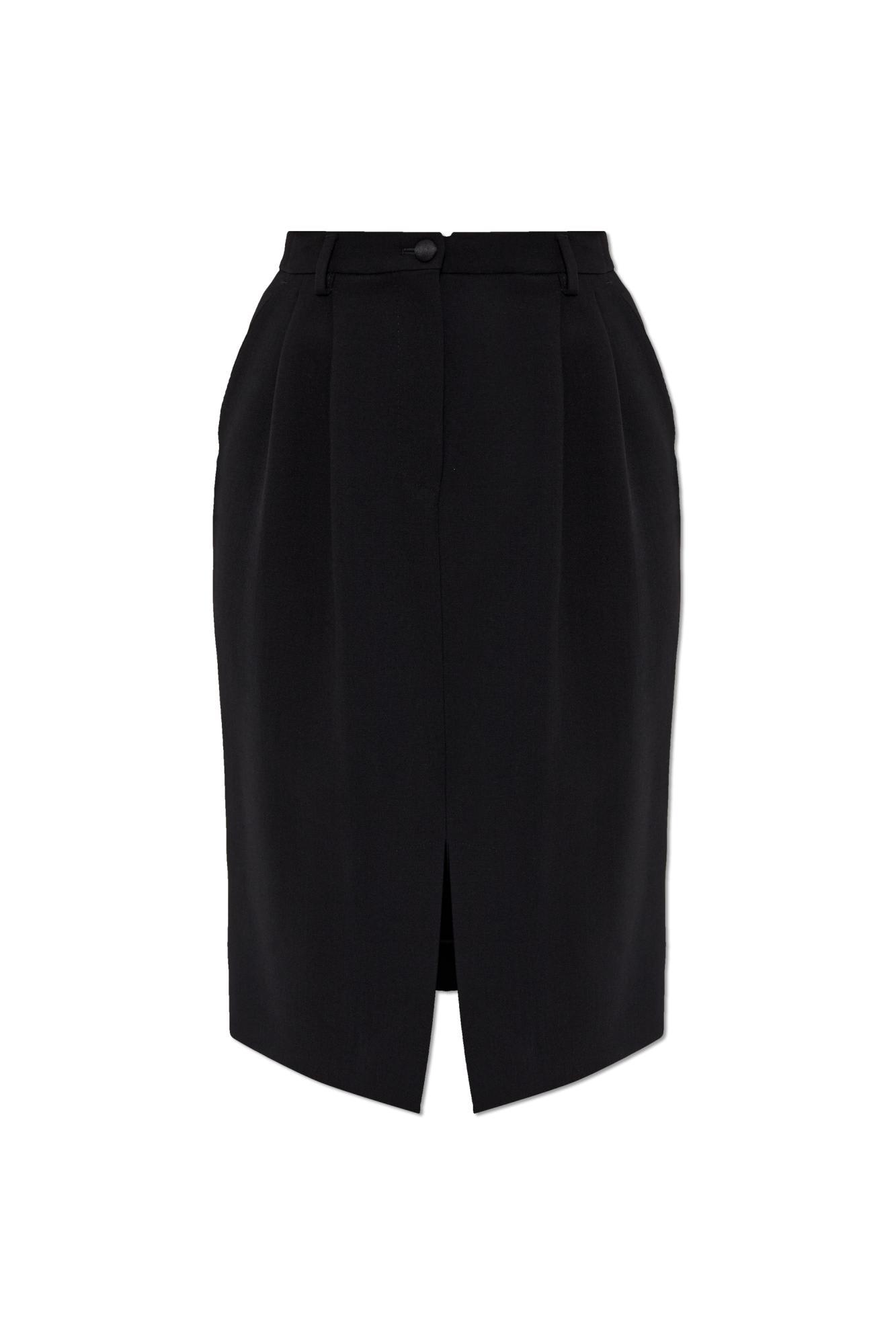 dolce & gabbana wool skirt with front slit