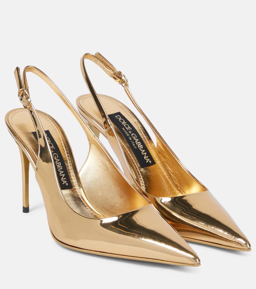 dolce & gabbana x kim lollo leather slingback pumps