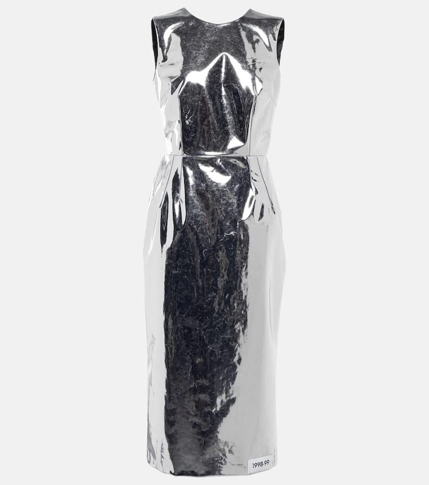 dolce & gabbana x kim metallic midi dress