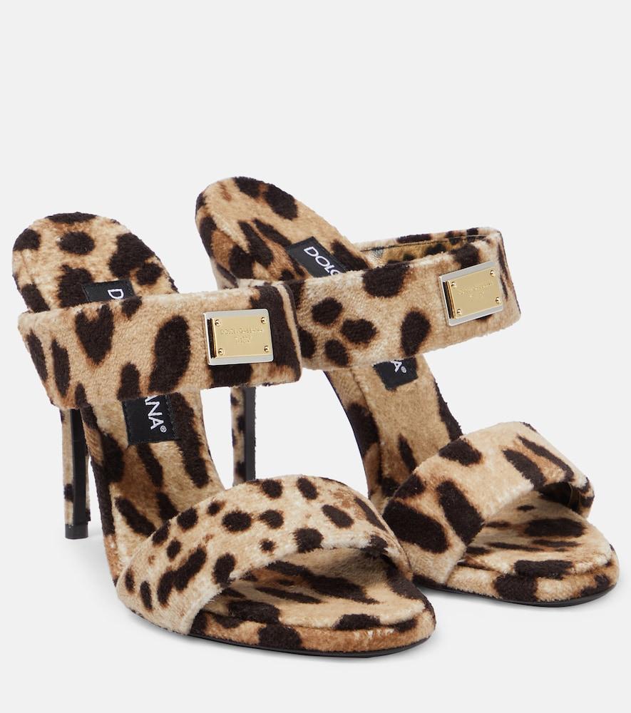 dolce & gabbana x kim printed terry mules