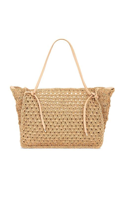 dolce vita ravello raffia tote bag in neutral.