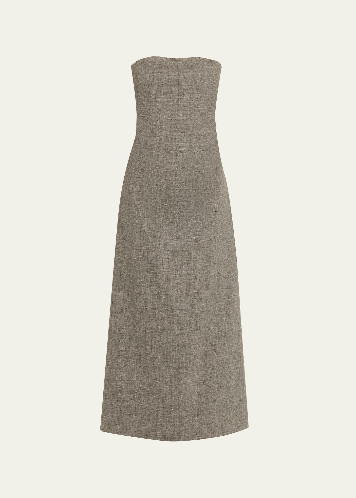dolcira strapless linen-blend dress