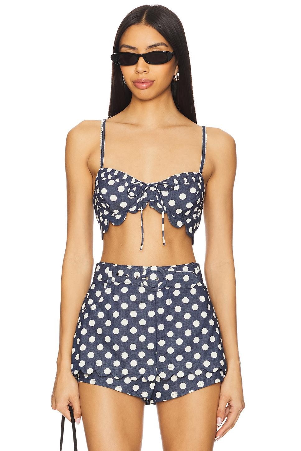 dolly denim dot bra top