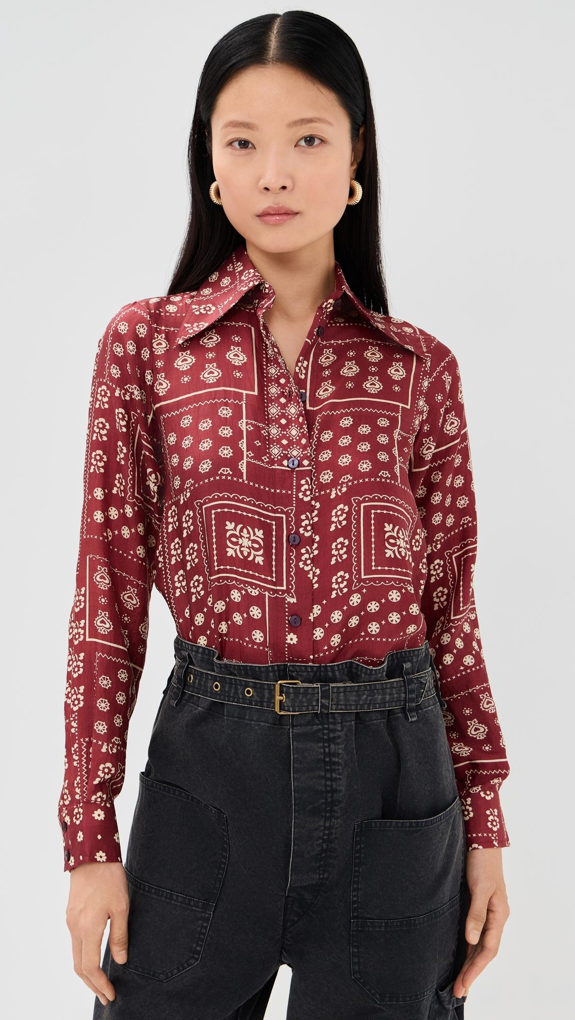 dolly saddle panel silk shirt