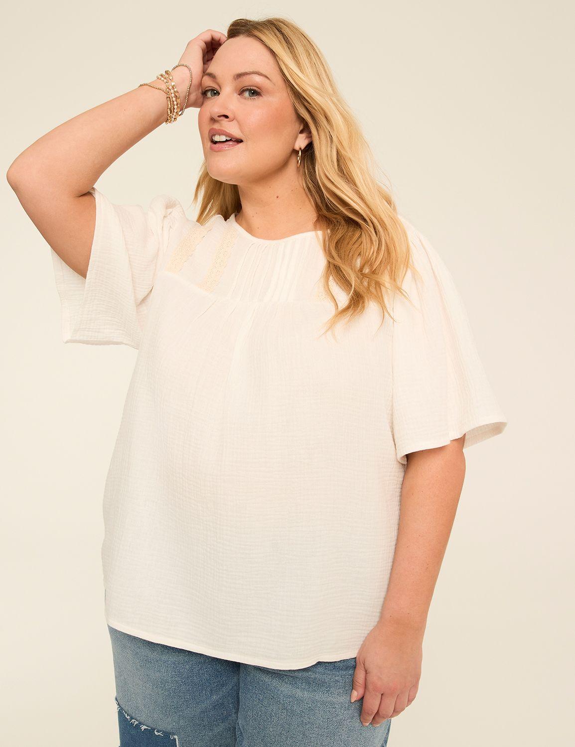 dolman short-sleeve scoop-neck top