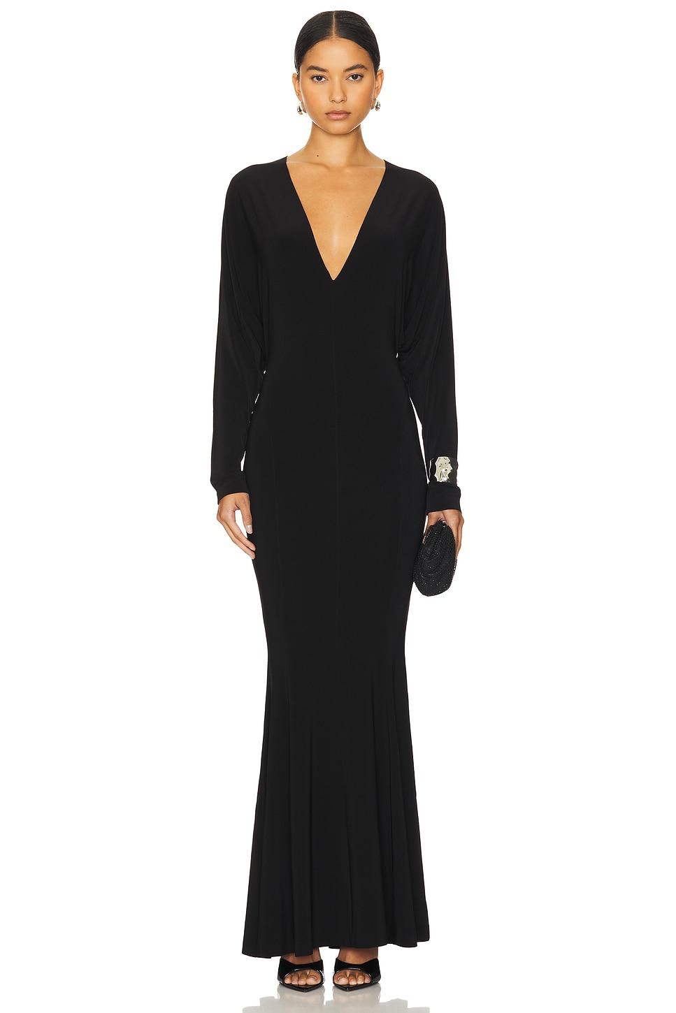 dolman v neck fishtail gown