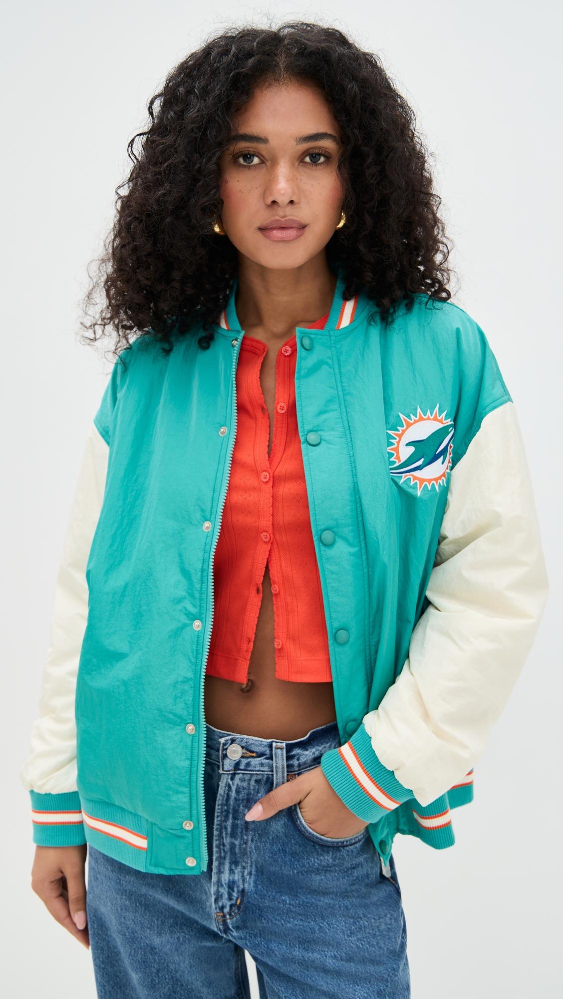 dolphins colorblock bomber jacket