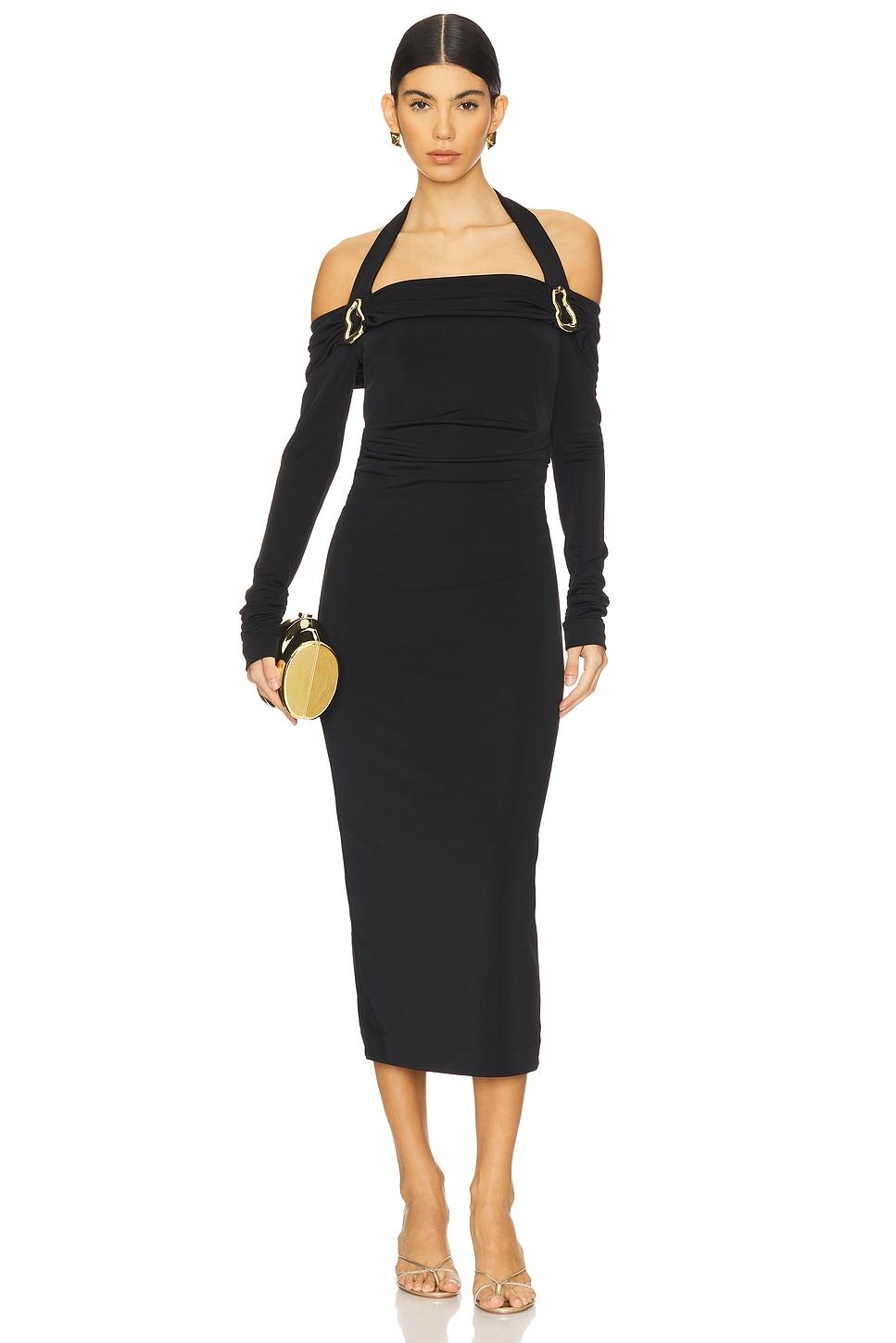 domenica halter midi dress