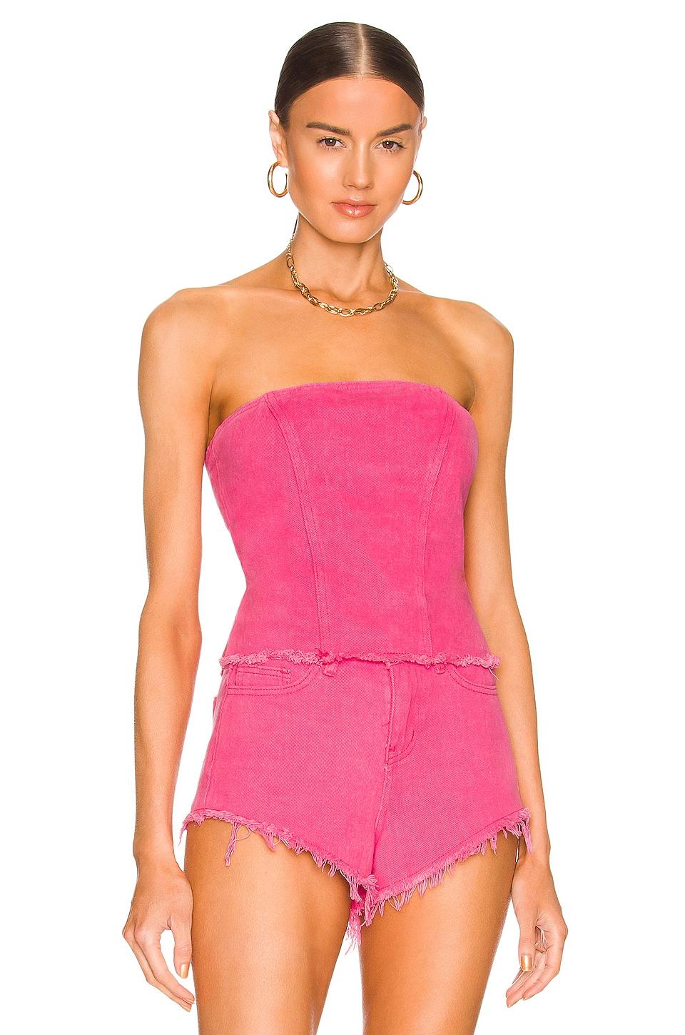 domonique strapless denim top