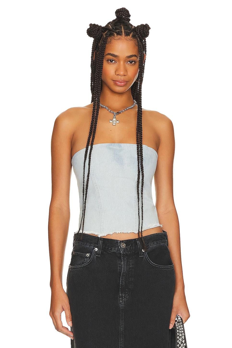 domonique strapless denim top