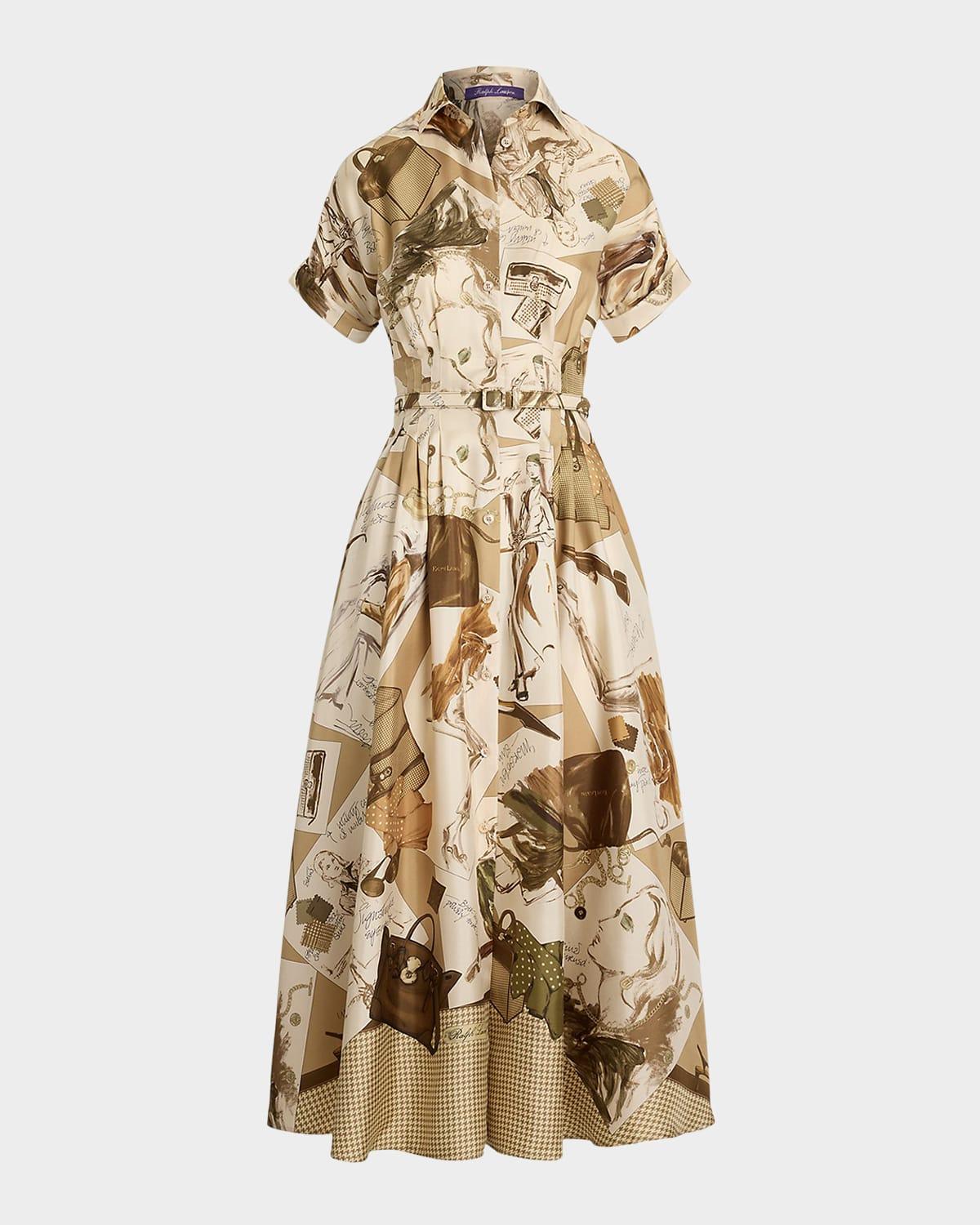 donatella multi diary of a collection silk shirtdress