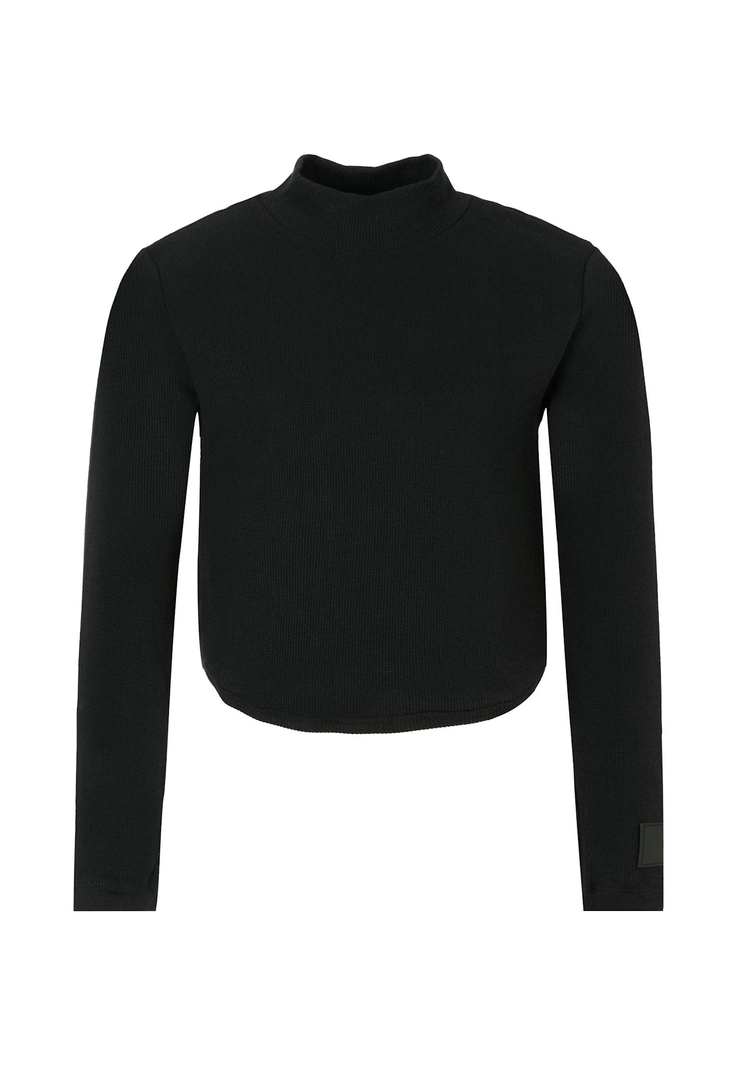 dondup black crop t-shirt for girl with patch