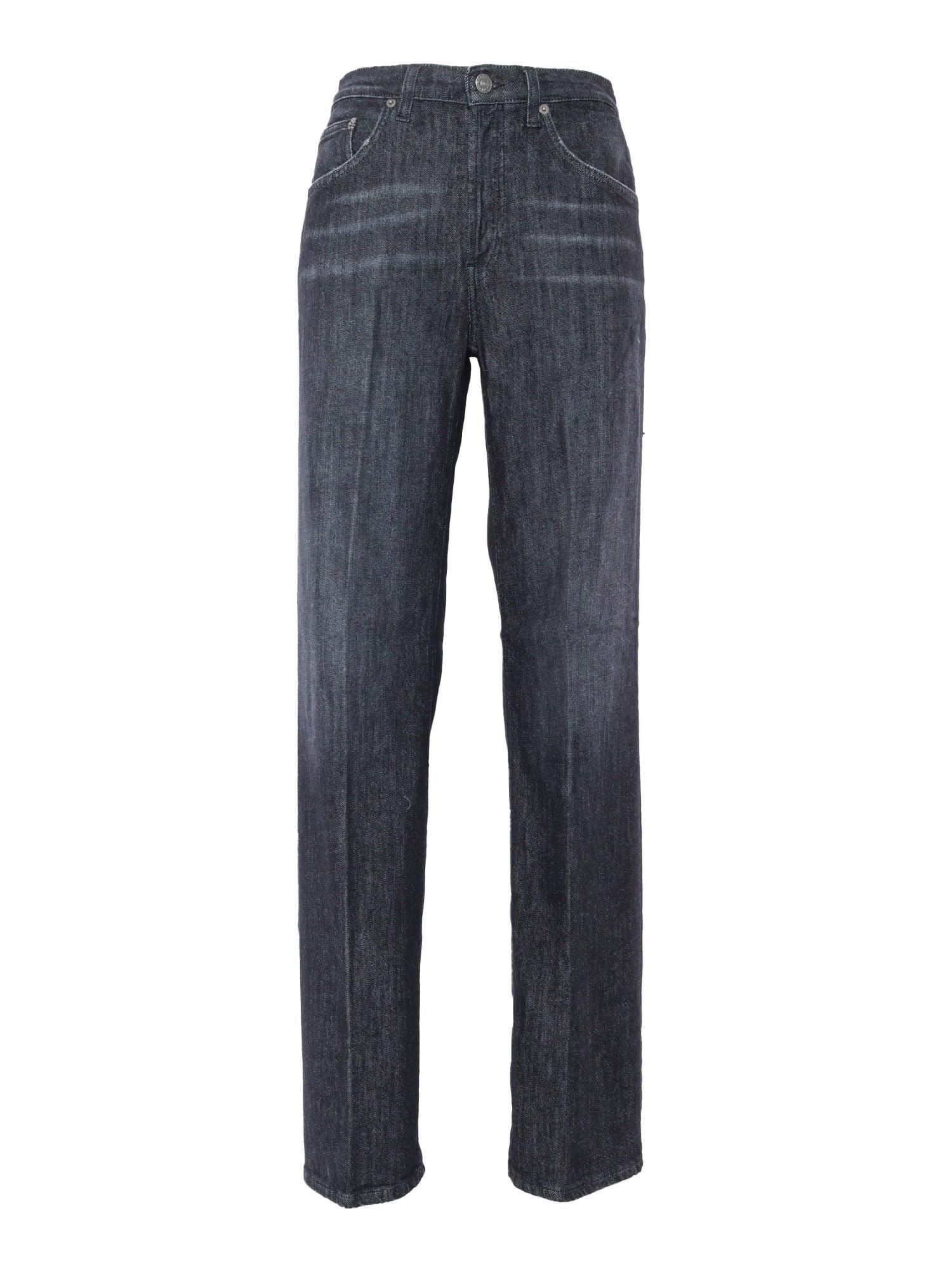 dondup black straight leg jeans