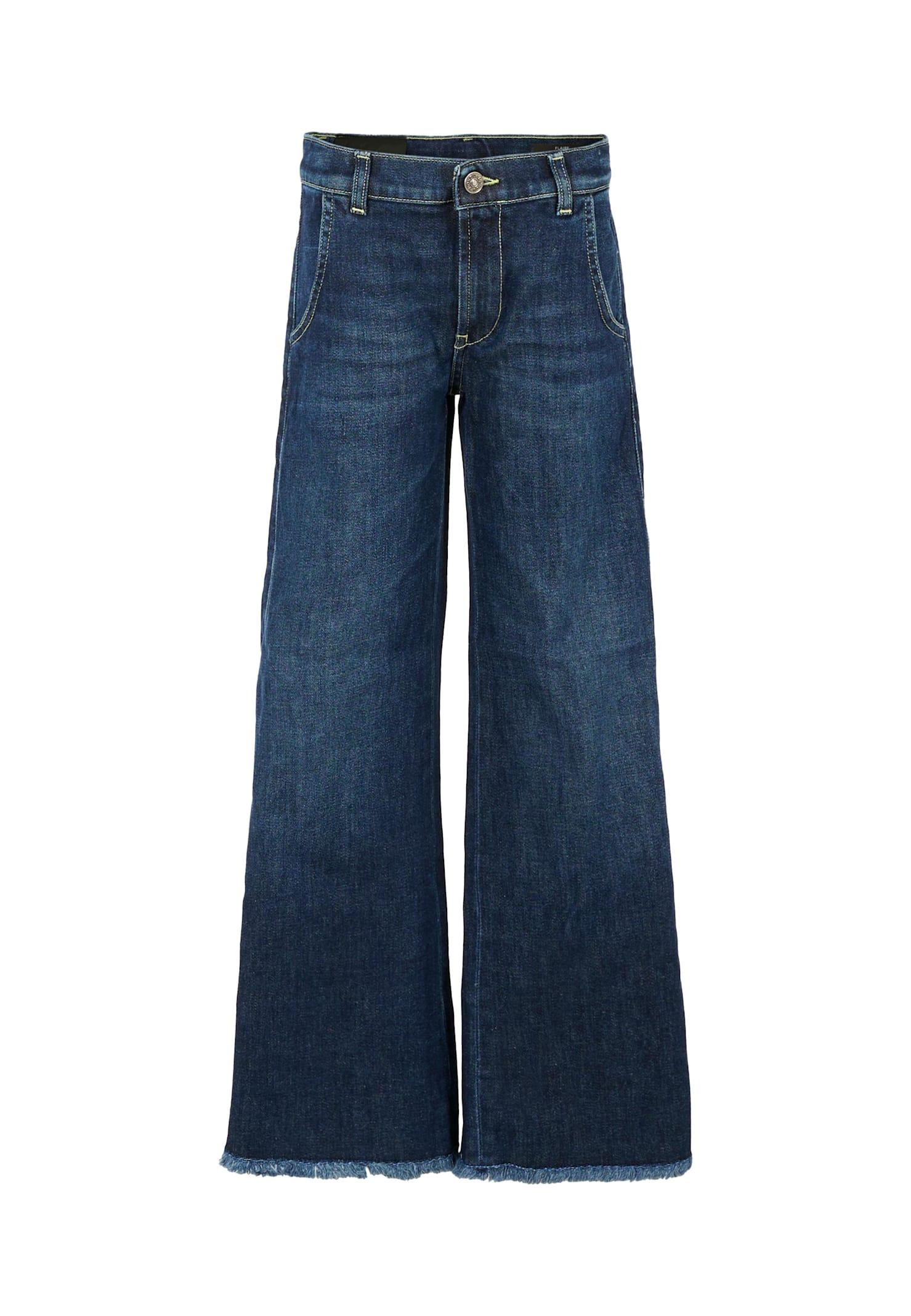 dondup blue denim jeans for girl with logo