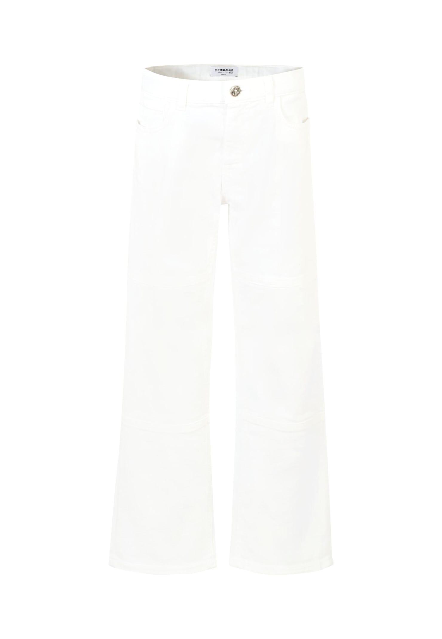 dondup white jeans for girl with logo