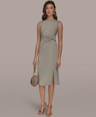 donna karan new york womens jewel neck sheath dress