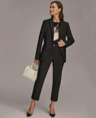 donna karan new york womens one button blazer slim leg ankle pant