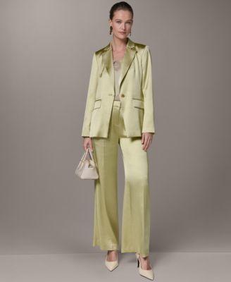 donna karan new york womens one button jacket high waisted pants