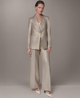 donna karan new york womens one button jacket wide leg pants