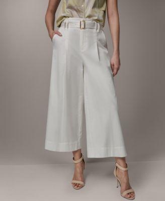 donna karan new york womens pleated wide leg crop pants