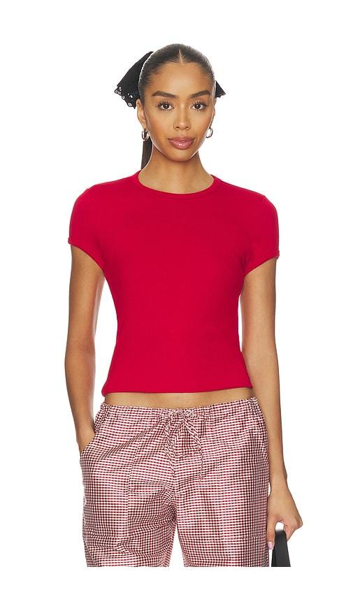 donni. the baby rib baby tee in red.