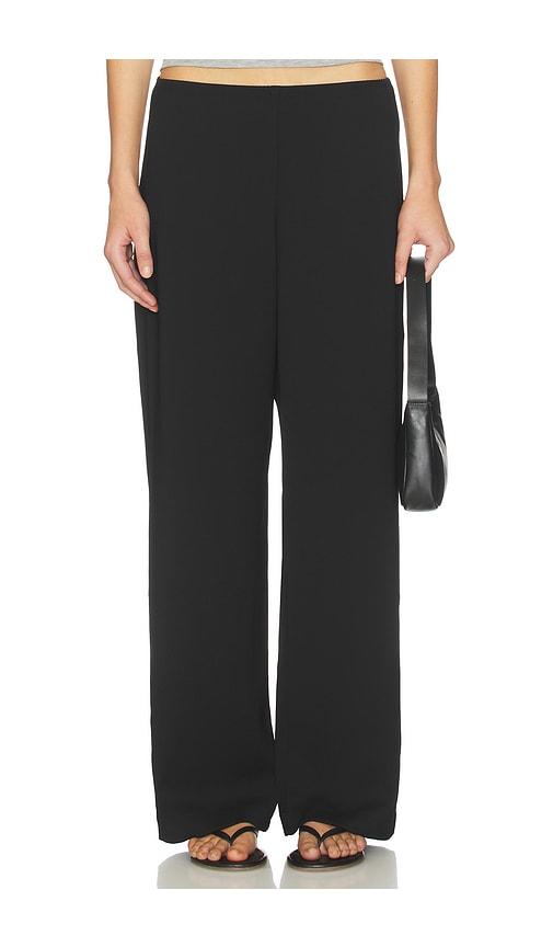 donni. the crepe simple pant in black.