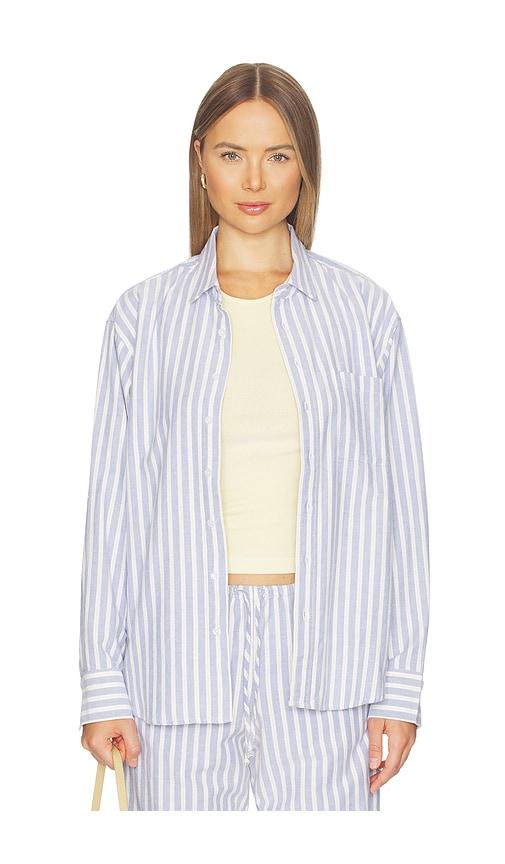 donni. the oxford shirt in blue,yellow.