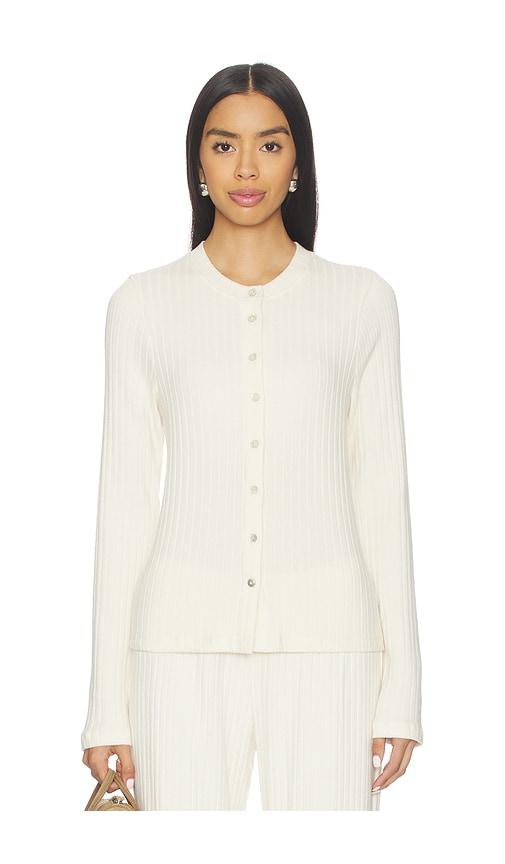 donni. the sweater rib cardi in cream.