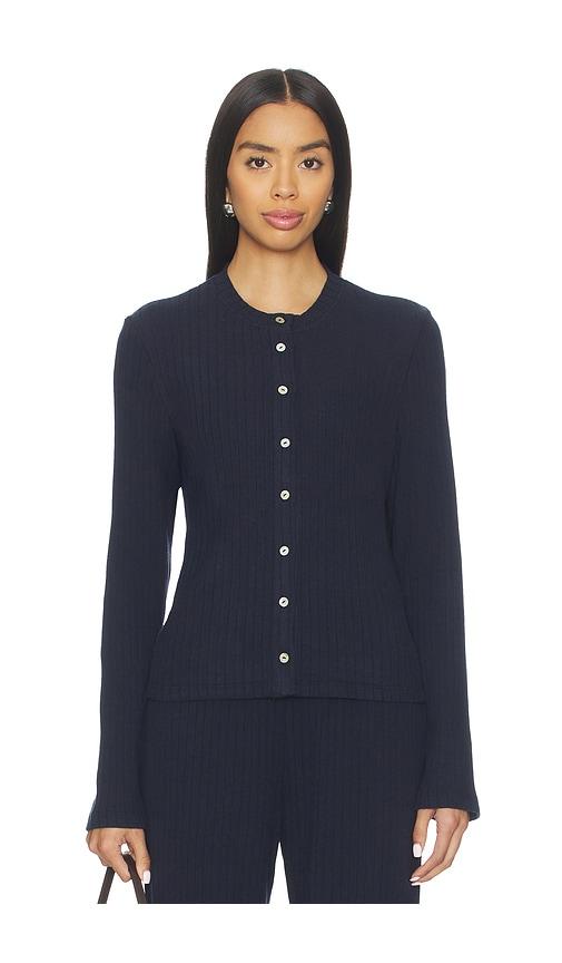donni. the sweater rib cardi in navy.