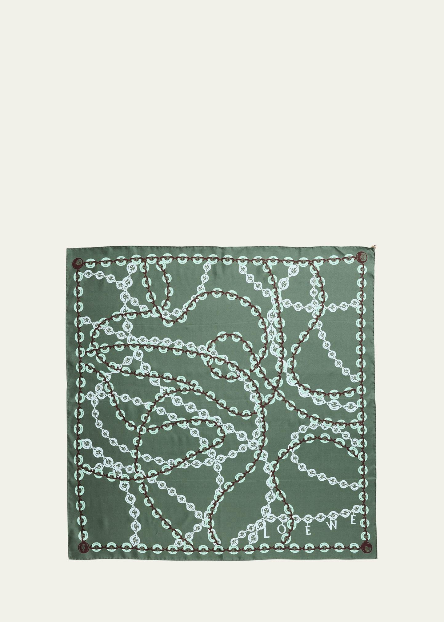 donut chain printed silk scarf with detachable pebble