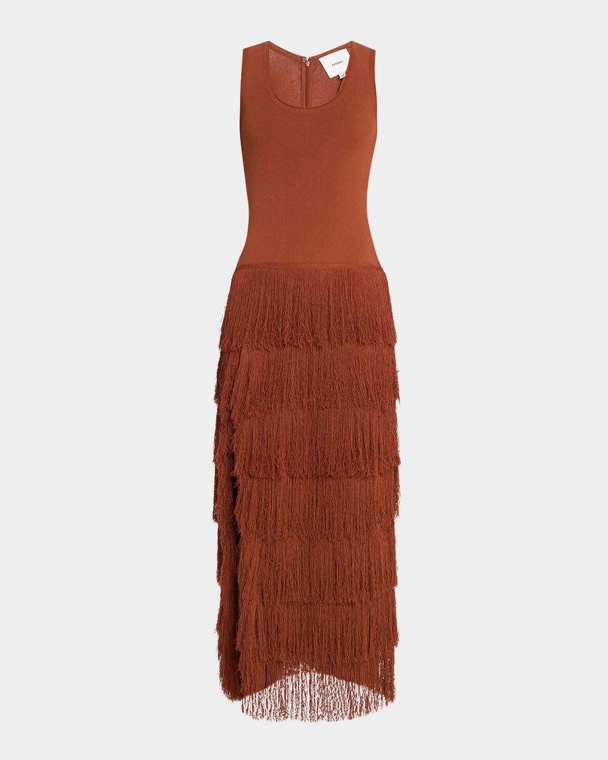 donzetta knit fringe dress