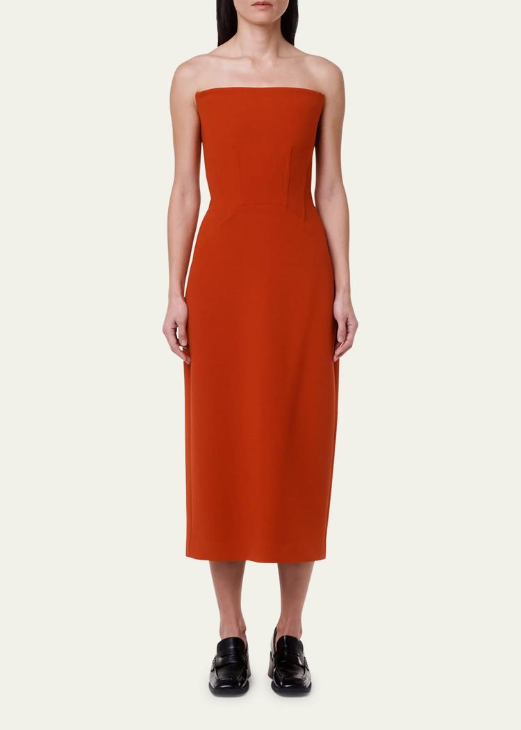 doppio structured wool midi dress