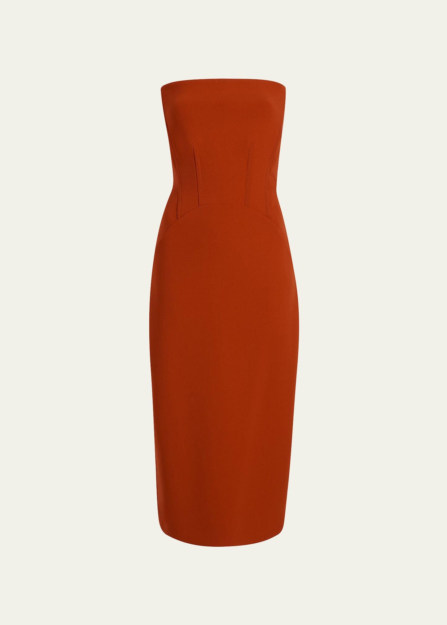 doppio structured wool midi dress