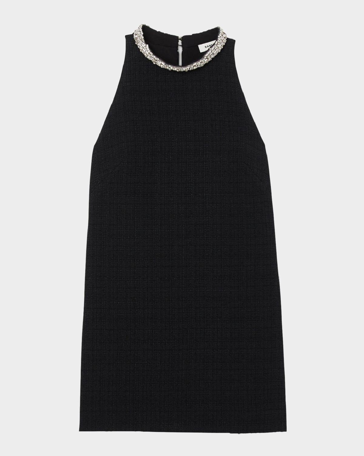 dorinna short rhinestone trim shift dress