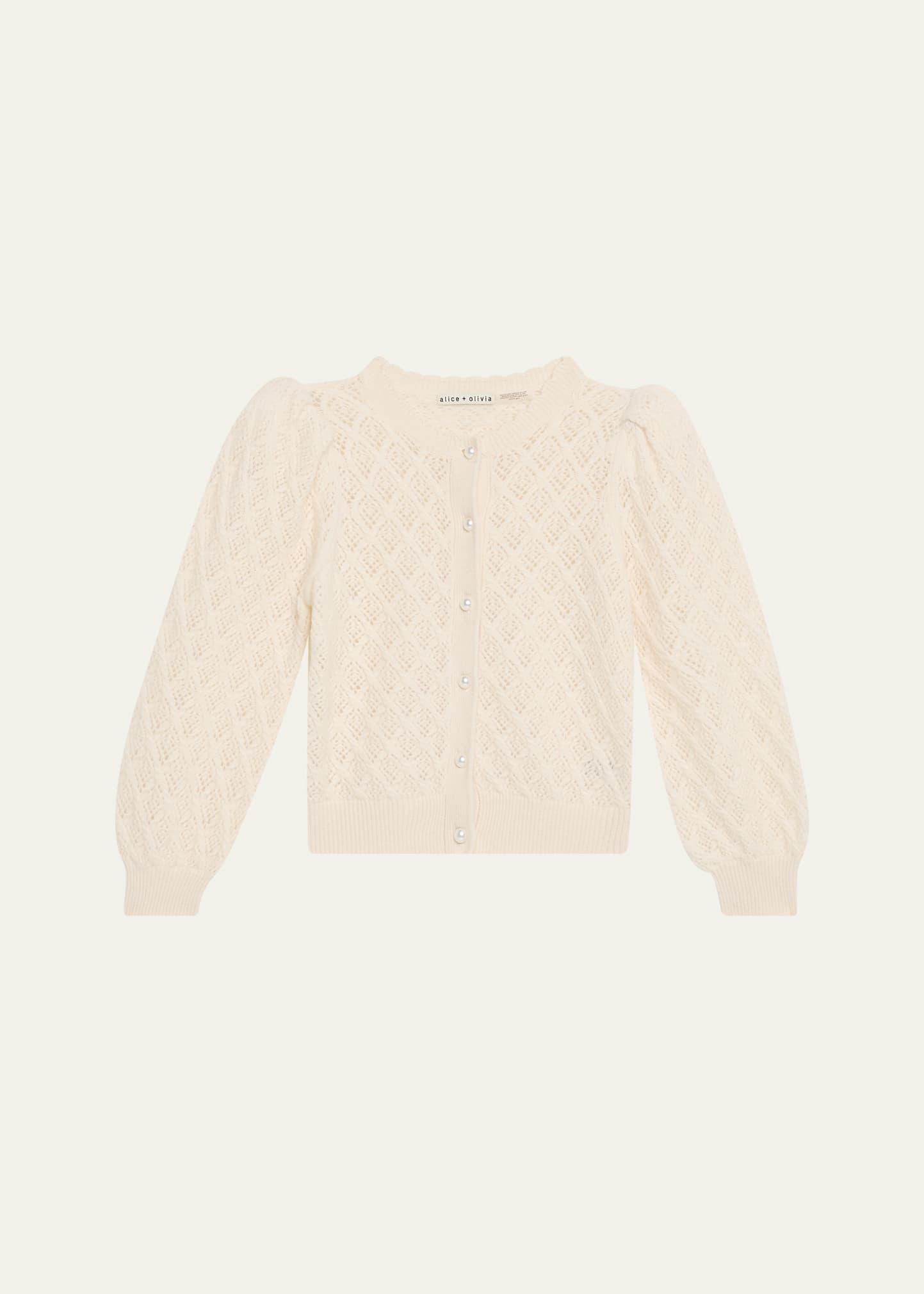 doris cashmere-blend puff-sleeve cardigan