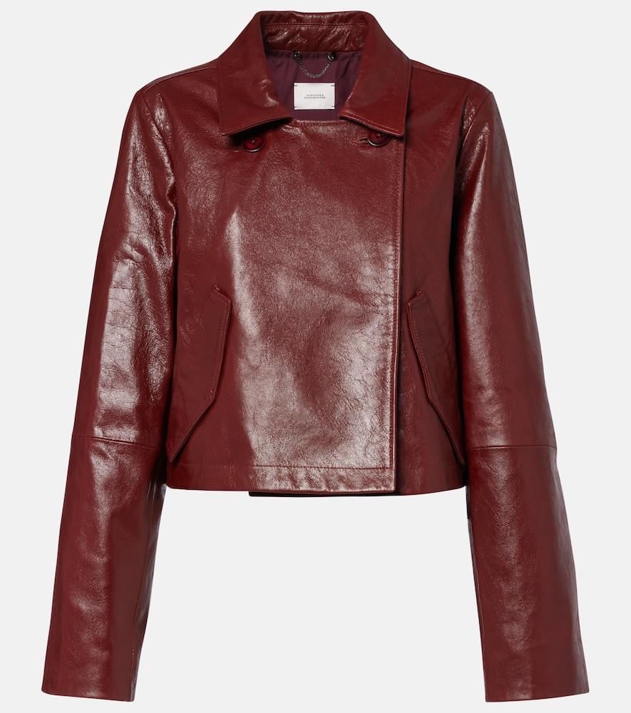 dorothee schumacher broken shine cropped leather jacket