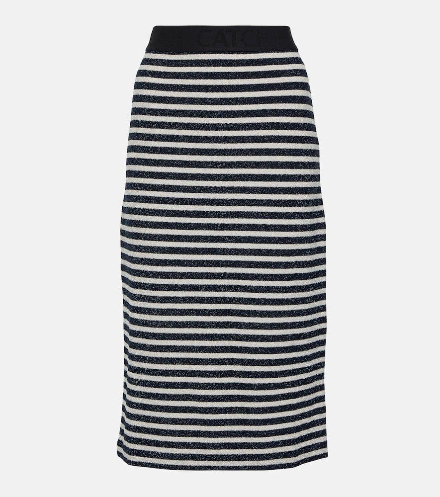 dorothee schumacher endless shimmer striped jersey midi skirt