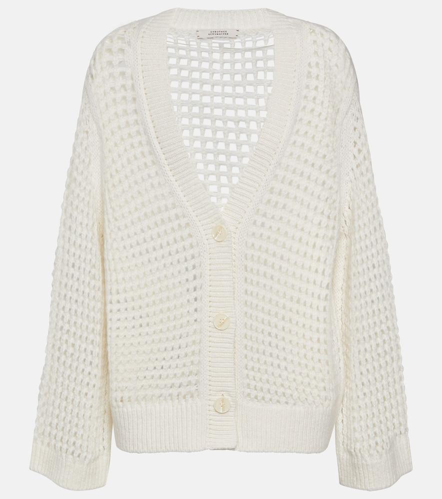 dorothee schumacher pointelle wool and cashmere cardigan