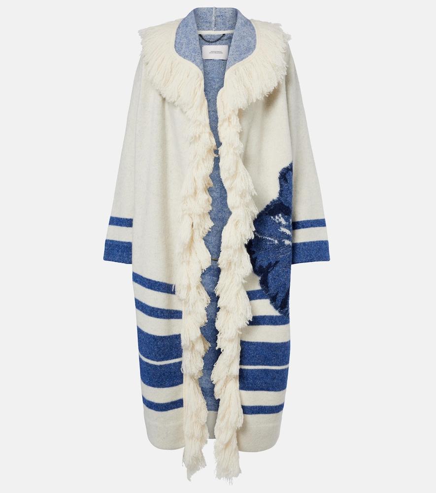 dorothee schumacher poppy garden fringed jacquard coat