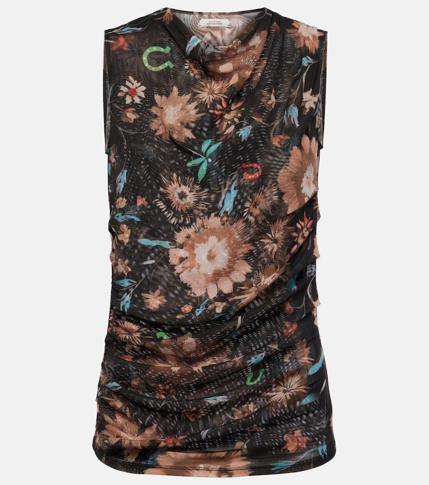 dorothee schumacher sheer flowers floral draped top