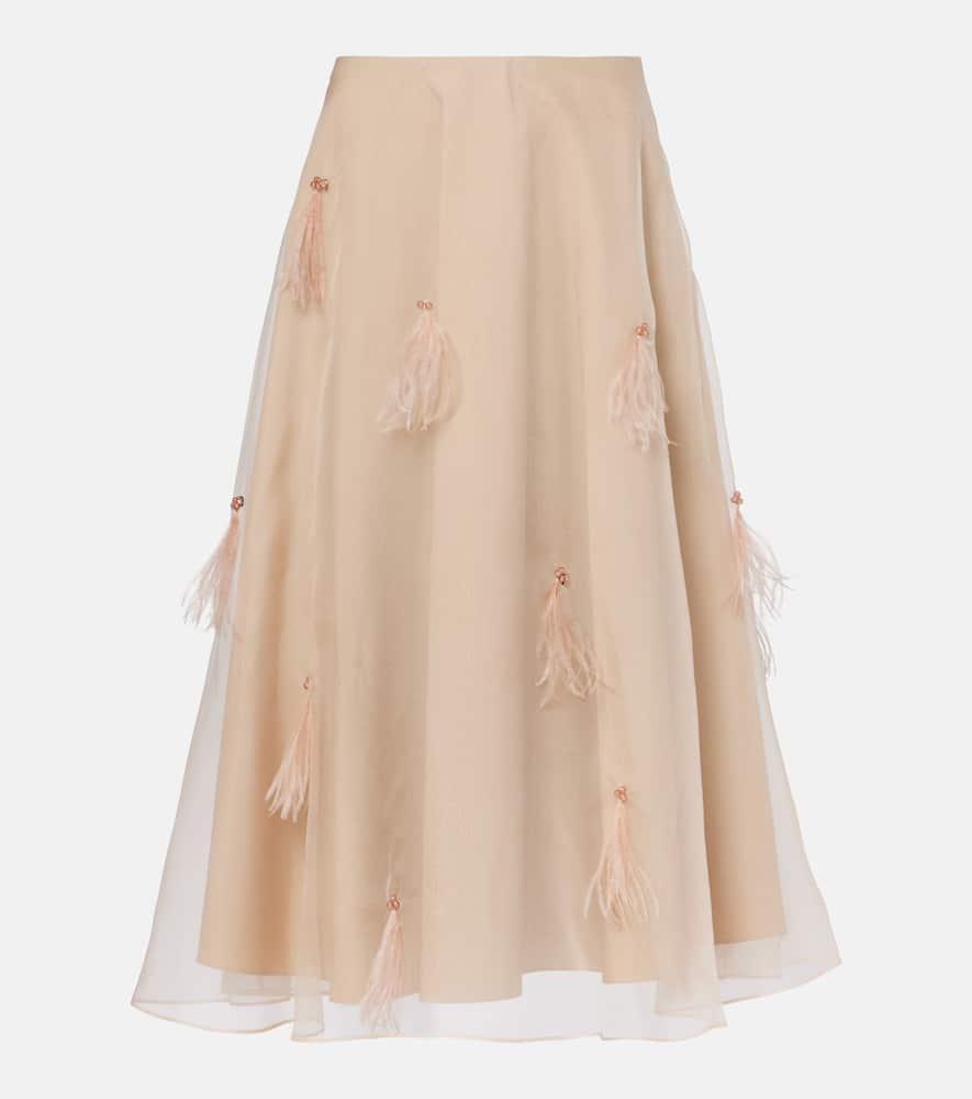 dorothee schumacher sheer volumes silk organza midi skirt