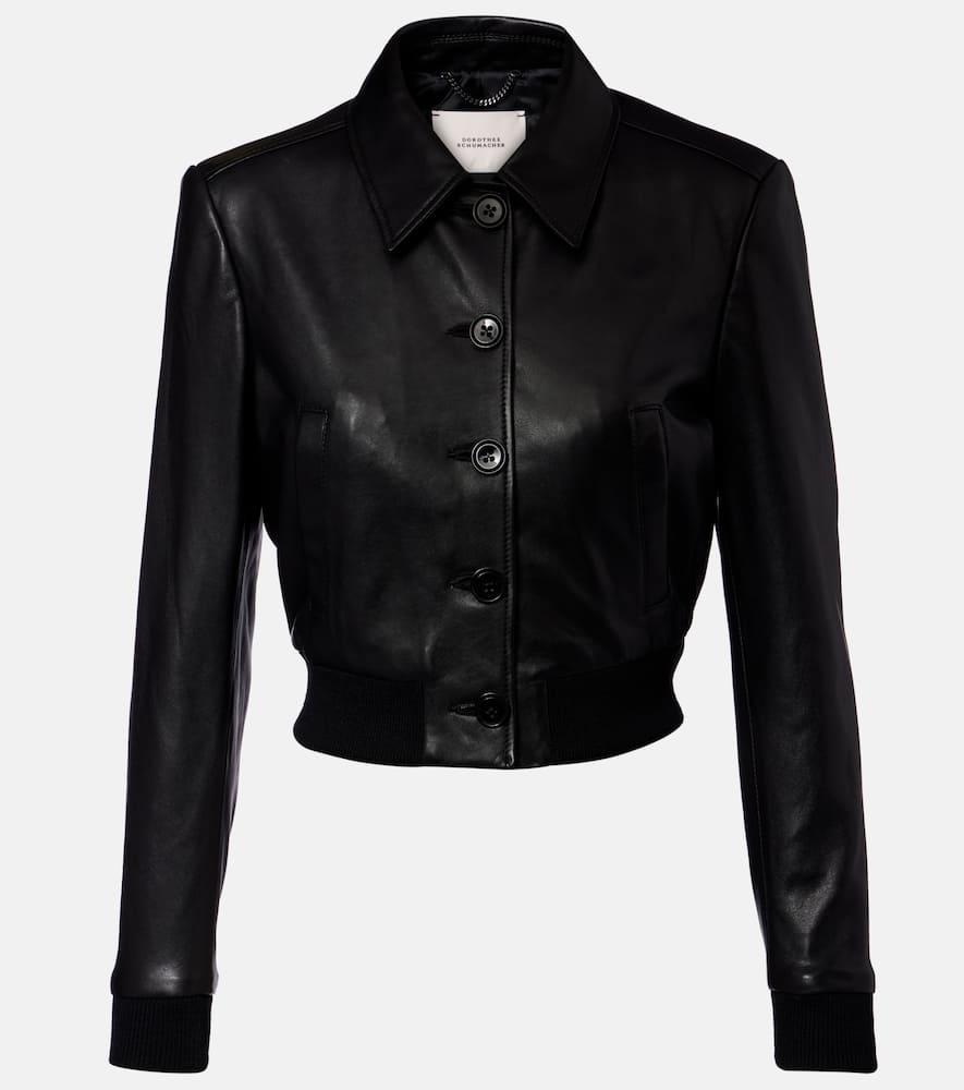 dorothee schumacher sleek statement cropped leather blouson jacket