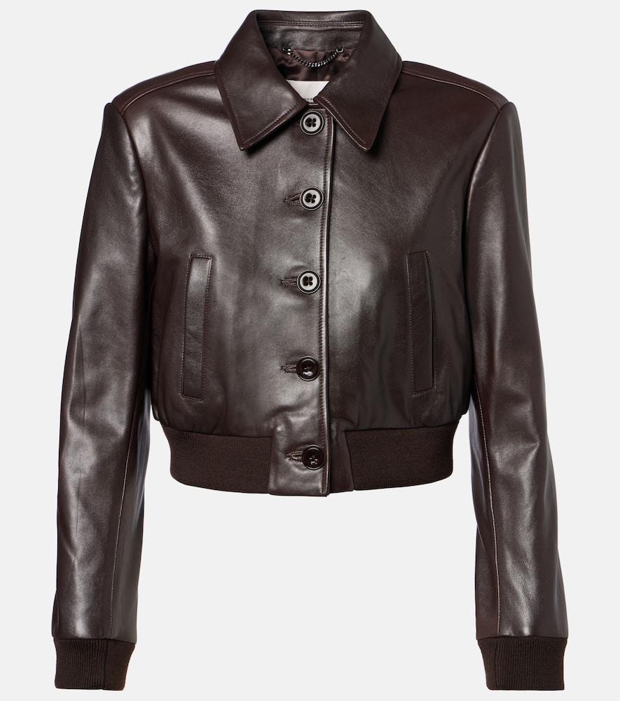 dorothee schumacher sleek statement cropped leather jacket