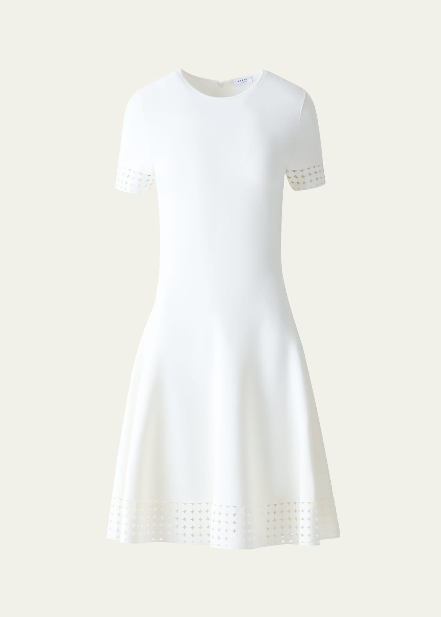 dot lace knit a-line dress