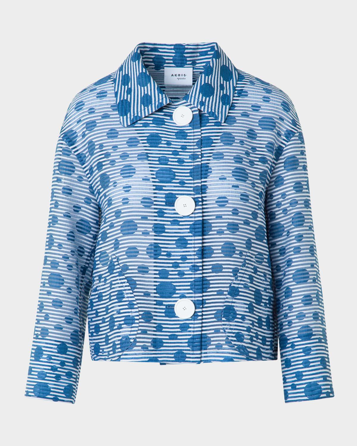 dot seersucker shirt jacket