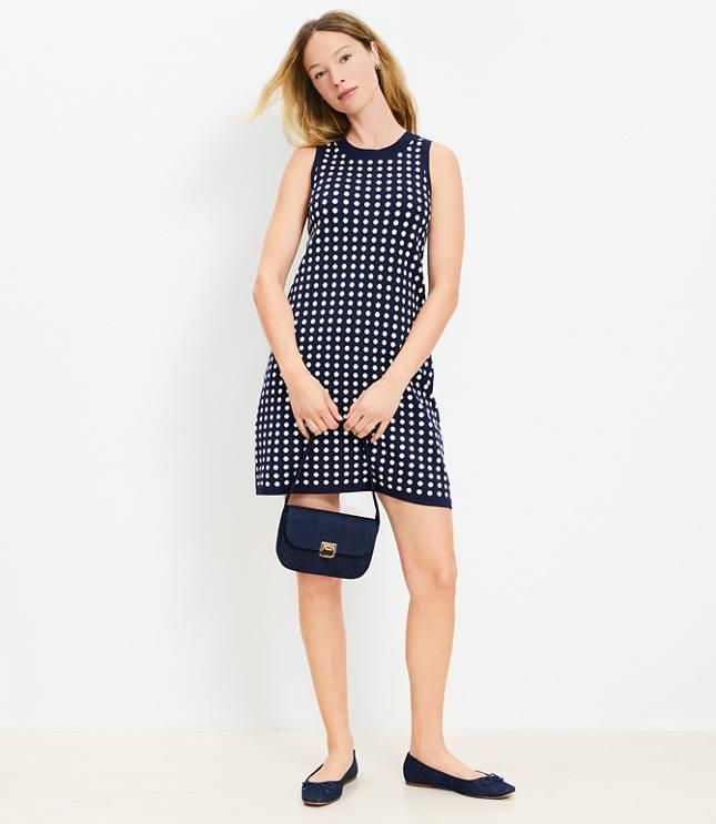 dotted mini shift dress