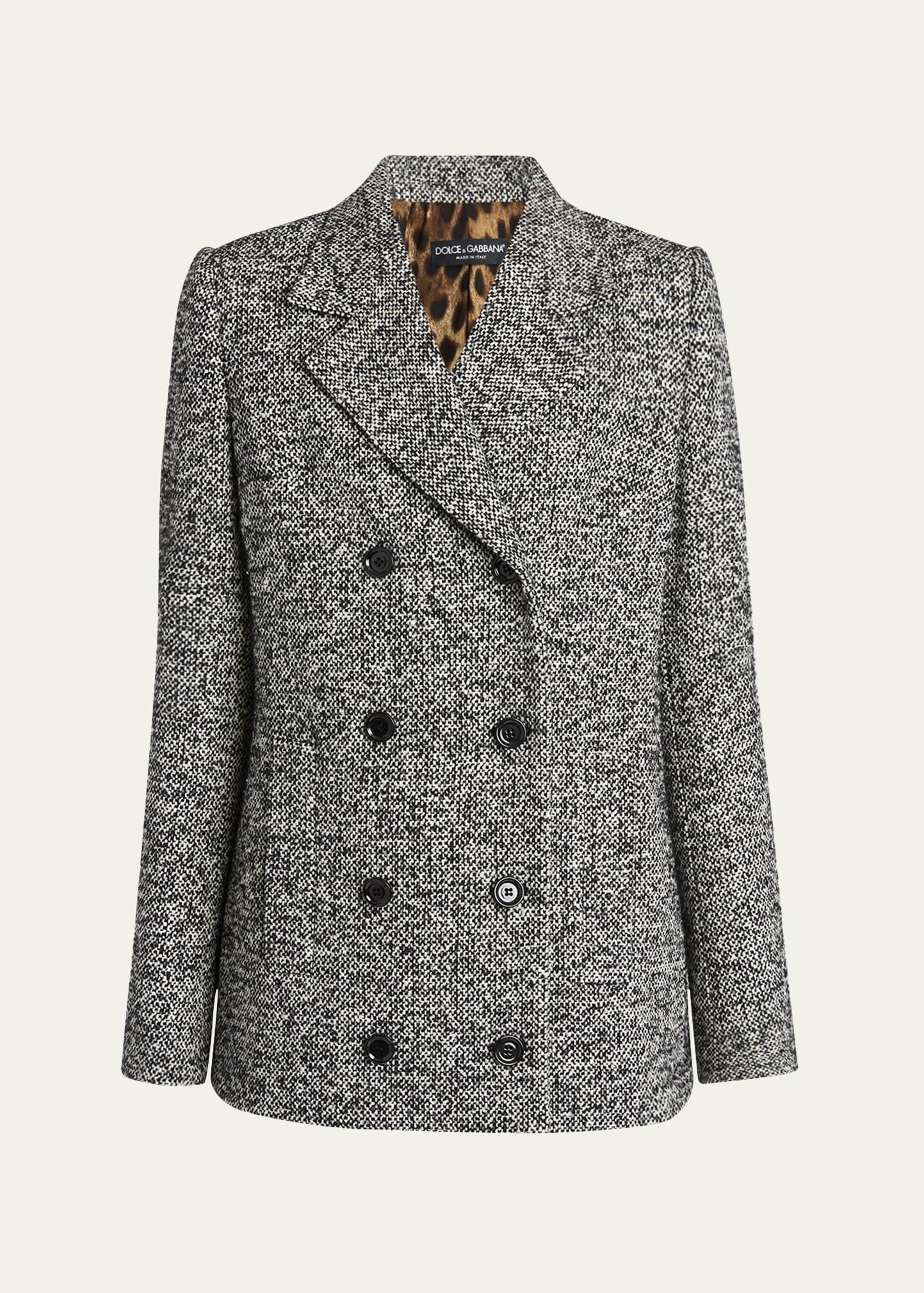 dotted wool-blend double-breasted blazer