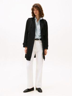 double-breasted belted trench coat