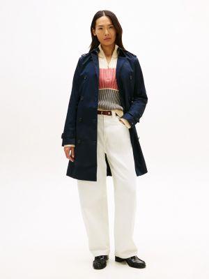 double-breasted belted trench coat