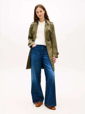 double-breasted belted trench coat